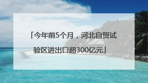今年前5个月，河北自贸试验区进出口超300亿元