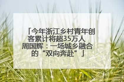 今年浙江乡村青年创客累计将超35万人 周国辉：一场城乡融合的“双向奔赴”