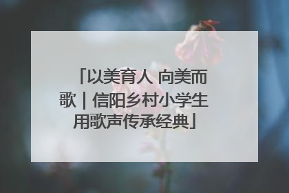 以美育人 向美而歌｜信阳乡村小学生用歌声传承经典