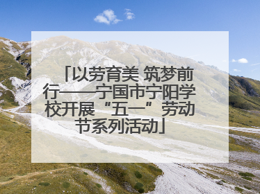 以劳育美 筑梦前行——宁国市宁阳学校开展“五一”劳动节系列活动