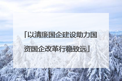 以清廉国企建设助力国资国企改革行稳致远