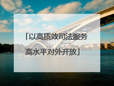 以高质效司法服务高水平对外开放