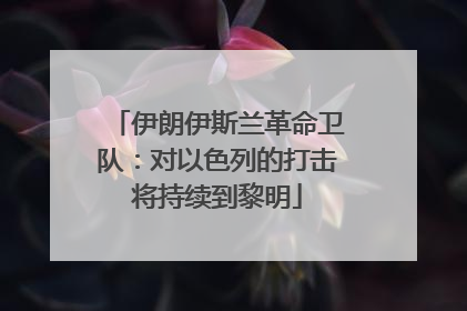 伊朗伊斯兰革命卫队：对以色列的打击将持续到黎明