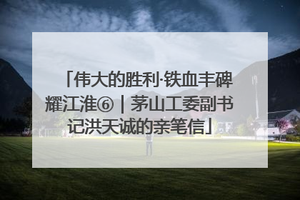 伟大的胜利·铁血丰碑耀江淮⑥｜茅山工委副书记洪天诚的亲笔信