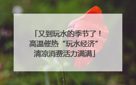 又到玩水的季节了！高温催热“玩水经济” 清凉消费活力满满