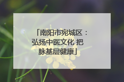 南阳市宛城区：弘扬中医文化 把脉基层健康