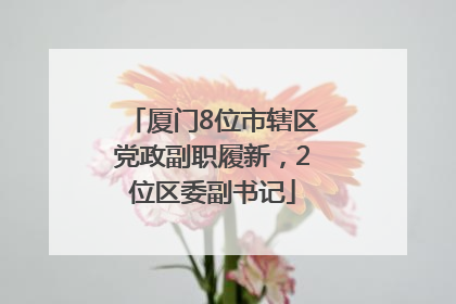 厦门8位市辖区党政副职履新，2位区委副书记