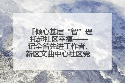倾心基层“智”理 托起社区幸福——记全省先进工作者、新区文曲中心社区党委书记董世弘