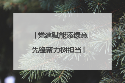 党建赋能添绿意 先锋聚力树担当