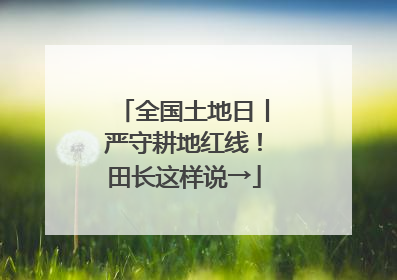 全国土地日丨严守耕地红线！田长这样说→