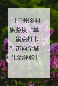 兰州乡村旅游从“单一景点打卡”迈向全域生活体验