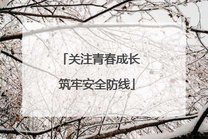 关注青春成长 筑牢安全防线