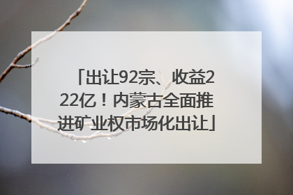 出让92宗、收益222亿！内蒙古全面推进矿业权市场化出让