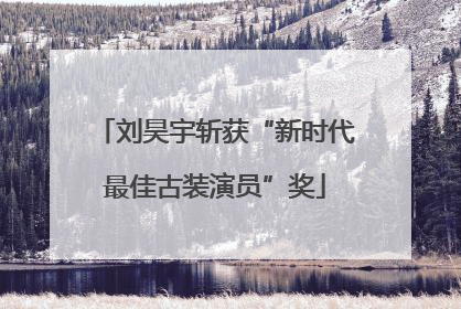刘昊宇斩获“新时代最佳古装演员”奖