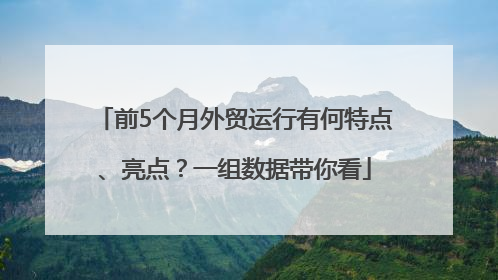 前5个月外贸运行有何特点、亮点？一组数据带你看