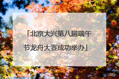 北京大兴第八届端午节龙舟大赛成功举办