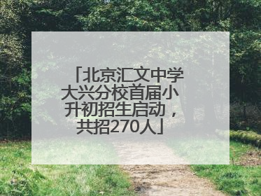 北京汇文中学大兴分校首届小升初招生启动，共招270人