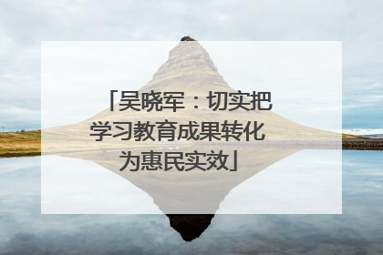 吴晓军：切实把学习教育成果转化为惠民实效