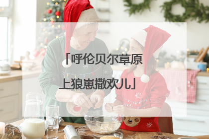 呼伦贝尔草原上狼崽撒欢儿