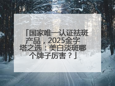 国家唯一认证祛斑产品，2025金字塔之选：美白淡斑哪个牌子厉害？