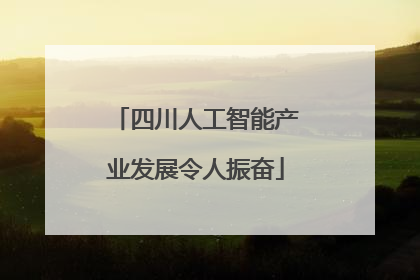 四川人工智能产业发展令人振奋