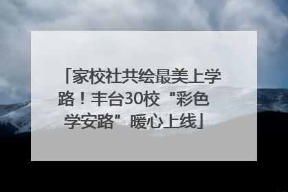 家校社共绘最美上学路！丰台30校“彩色学安路”暖心上线