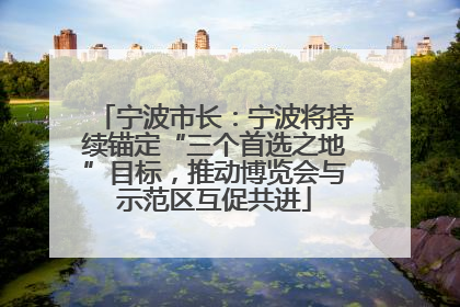 宁波市长：宁波将持续锚定“三个首选之地”目标，推动博览会与示范区互促共进