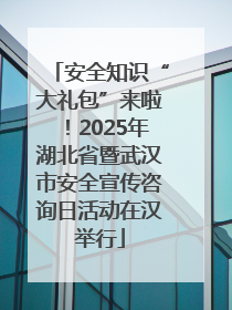 安全知识“大礼包”来啦！2025年湖北省暨武汉市安全宣传咨询日活动在汉举行
