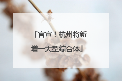 官宣！杭州将新增一大型综合体