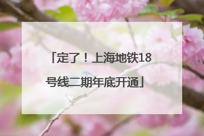 定了！上海地铁18号线二期年底开通