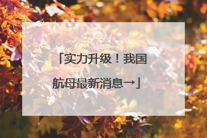 实力升级！我国航母最新消息→