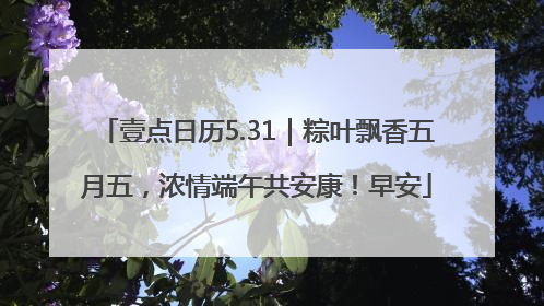 壹点日历5.31｜粽叶飘香五月五，浓情端午共安康！早安