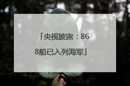央视披露：868船已入列海军