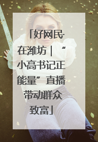 好网民·在潍坊｜“小高书记正能量”直播 带动群众致富