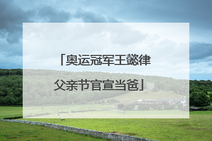 奥运冠军王懿律父亲节官宣当爸