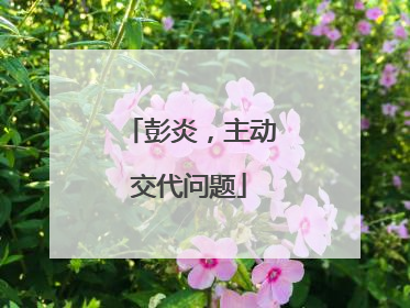 彭炎，主动交代问题