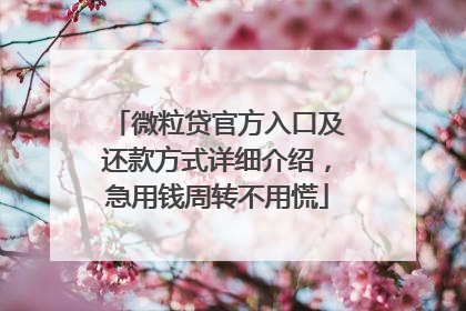 微粒贷官方入口及还款方式详细介绍，急用钱周转不用慌