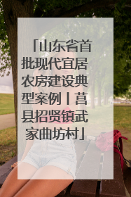 山东省首批现代宜居农房建设典型案例丨莒县招贤镇武家曲坊村