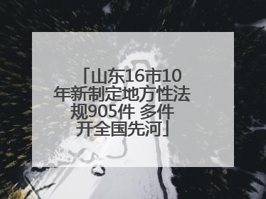 山东16市10年新制定地方性法规905件 多件开全国先河