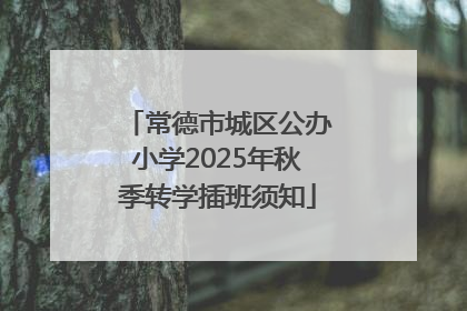 常德市城区公办小学2025年秋季转学插班须知