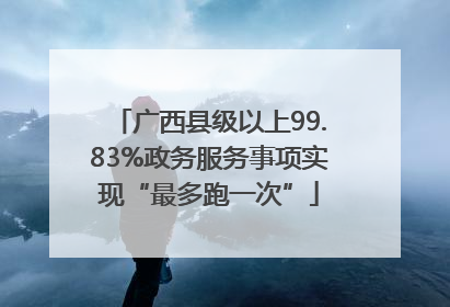 广西县级以上99.83%政务服务事项实现“最多跑一次”