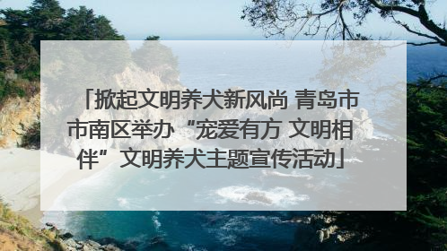 掀起文明养犬新风尚 青岛市市南区举办“宠爱有方 文明相伴”文明养犬主题宣传活动