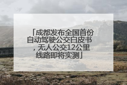 成都发布全国首份自动驾驶公交白皮书，无人公交12公里线路即将实测