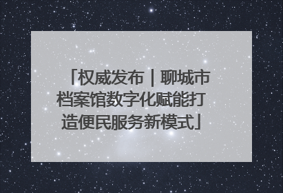 权威发布｜聊城市档案馆数字化赋能打造便民服务新模式