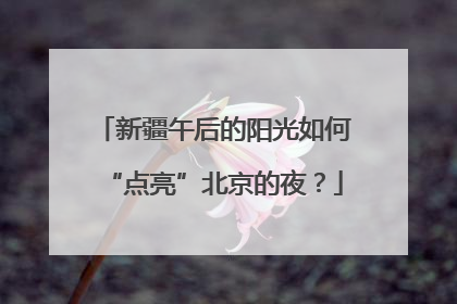 新疆午后的阳光如何“点亮”北京的夜？