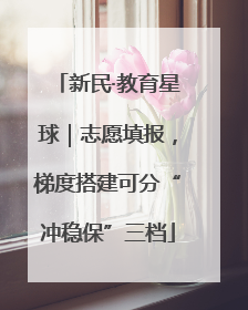 新民·教育星球｜志愿填报，梯度搭建可分“冲稳保”三档