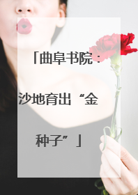 曲阜书院：沙地育出“金种子”