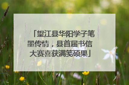望江县华阳学子笔墨传情，县首届书信大赛喜获满笺硕果