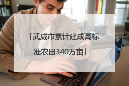武威市累计建成高标准农田340万亩