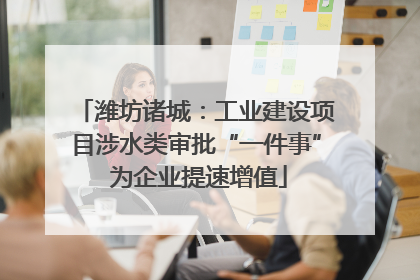 潍坊诸城：工业建设项目涉水类审批“一件事” 为企业提速增值